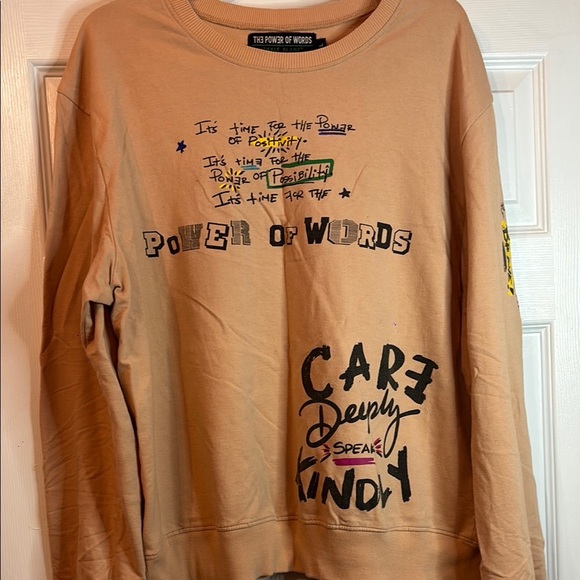The Power of Words Beige Sweatshirt - Picture 1 of 6